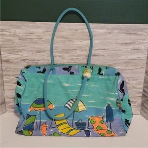 Colorful Beach Print Tote Bag Sally Huss art paint